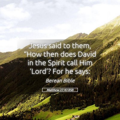 Picture 05 - Matthew 22:43 BSB - Jesus said to them, “How then does David in the - Bible Verse Picture