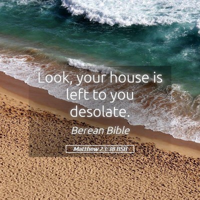 Picture 05 - Matthew 23:38 BSB - Look, your house is left to you - Bible Verse Picture