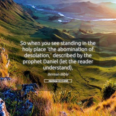 Picture 05 - Matthew 24:15 BSB - So when you see standing in the holy place ‘the - Bible Verse Picture