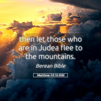 Picture 05 - Matthew 24:16 BSB - then let those who are in Judea flee to the - Bible Verse Picture
