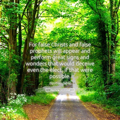 Picture 05 - Matthew 24:24 BSB - For false Christs and false prophets will appear - Bible Verse Picture