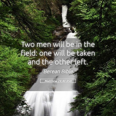Picture 05 - Matthew 24:40 BSB - Two men will be in the field: one will be taken - Bible Verse Picture