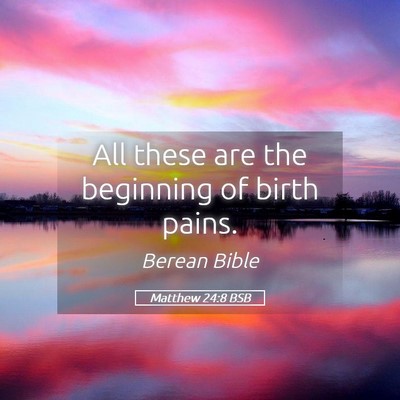 Picture 05 - Matthew 24:8 BSB - All these are the beginning of birth - Bible Verse Picture