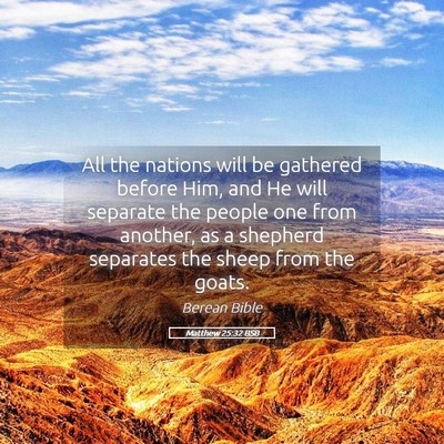 Picture 05 - Matthew 25:32 BSB - All the nations will be gathered before Him, and - Bible Verse Picture