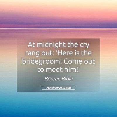 Picture 05 - Matthew 25:6 BSB - At midnight the cry rang out: ‘Here is the - Bible Verse Picture