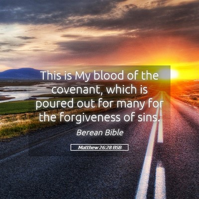 Picture 05 - Matthew 26:28 BSB - This is My blood of the covenant, which is poured - Bible Verse Picture