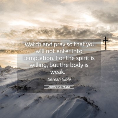 Picture 05 - Matthew 26:41 BSB - “Watch and pray so that you will not enter into - Bible Verse Picture
