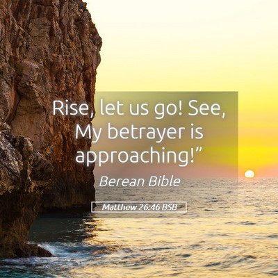 Picture 05 - Matthew 26:46 BSB - Rise, let us go! See, My betrayer is - Bible Verse Picture