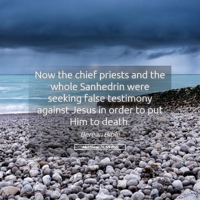 Picture 05 - Matthew 26:59 BSB - Now the chief priests and the whole Sanhedrin - Bible Verse Picture