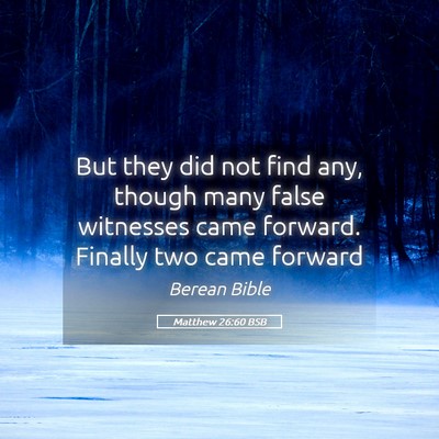 Picture 05 - Matthew 26:60 BSB - But they did not find any, though many false - Bible Verse Picture