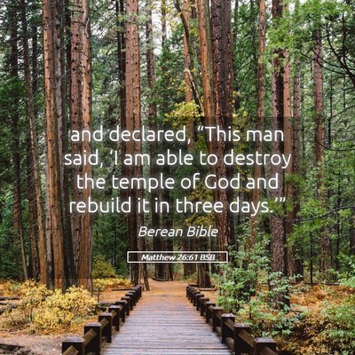 Picture 05 - Matthew 26:61 BSB - and declared, “This man said, ‘I am able to - Bible Verse Picture