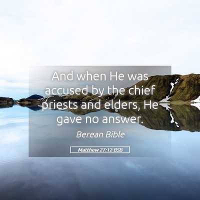 Picture 05 - Matthew 27:12 BSB - And when He was accused by the chief priests and - Bible Verse Picture