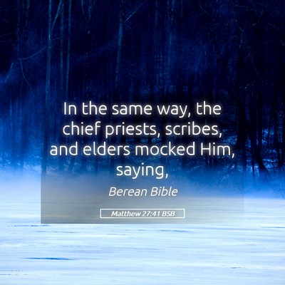 Picture 05 - Matthew 27:41 BSB - In the same way, the chief priests, scribes, and - Bible Verse Picture
