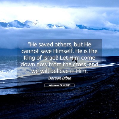 Picture 05 - Matthew 27:42 BSB - “He saved others, but He cannot save Himself. - Bible Verse Picture