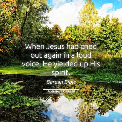 Picture 05 - Matthew 27:50 BSB - When Jesus had cried out again in a loud voice, - Bible Verse Picture