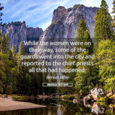 Picture 05 - Matthew 28:11 BSB - While the women were on their way, some of the - Bible Verse Picture
