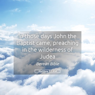 Picture 05 - Matthew 3:1 BSB - In those days John the Baptist came, preaching in - Bible Verse Picture
