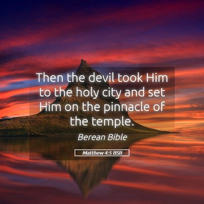 Picture 05 - Matthew 4:5 BSB - Then the devil took Him to the holy city and set - Bible Verse Picture