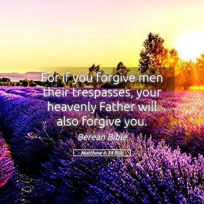 Picture 05 - Matthew 6:14 BSB - For if you forgive men their trespasses, your - Bible Verse Picture