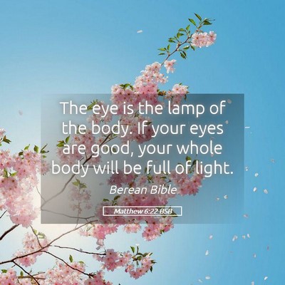 Picture 05 - Matthew 6:22 BSB - The eye is the lamp of the body. If your eyes are - Bible Verse Picture