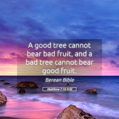 Picture 05 - Matthew 7:18 BSB - A good tree cannot bear bad fruit, and a bad tree - Bible Verse Picture