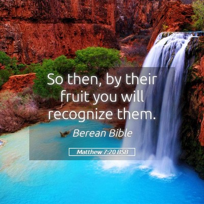Picture 05 - Matthew 7:20 BSB - So then, by their fruit you will recognize - Bible Verse Picture