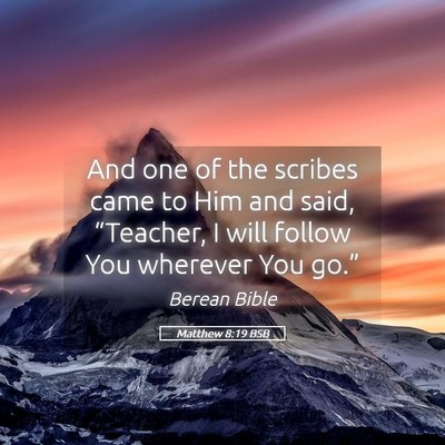Picture 05 - Matthew 8:19 BSB - And one of the scribes came to Him and said, - Bible Verse Picture