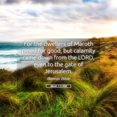 Picture 05 - Micah 1:12 BSB - For the dwellers of Maroth pined for good, but - Bible Verse Picture