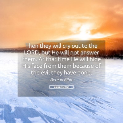 Picture 05 - Micah 3:4 BSB - Then they will cry out to the LORD, but He will - Bible Verse Picture