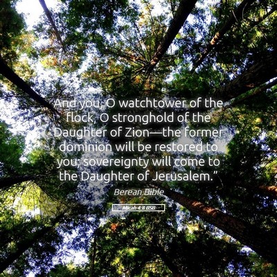 Picture 05 - Micah 4:8 BSB - And you, O watchtower of the flock, O stronghold - Bible Verse Picture