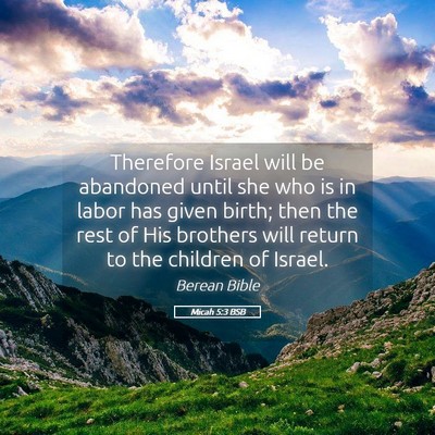 Picture 05 - Micah 5:3 BSB - Therefore Israel will be abandoned until she who - Bible Verse Picture