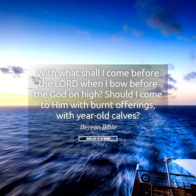 Picture 05 - Micah 6:6 BSB - With what shall I come before the LORD when I bow - Bible Verse Picture