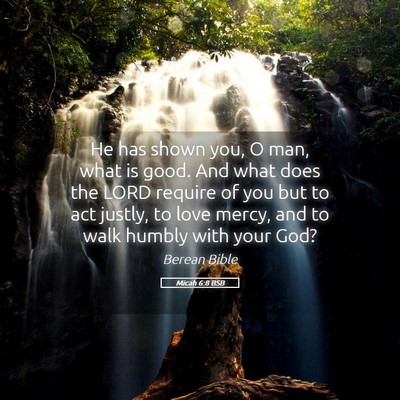 Picture 05 - Micah 6:8 BSB - He has shown you, O man, what is good. And what - Bible Verse Picture