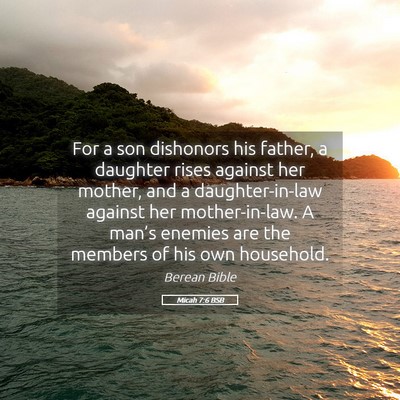 Picture 05 - Micah 7:6 BSB - For a son dishonors his father, a daughter rises - Bible Verse Picture