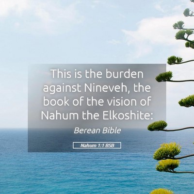 Picture 05 - Nahum 1:1 BSB - This is the burden against Nineveh, the book of - Bible Verse Picture