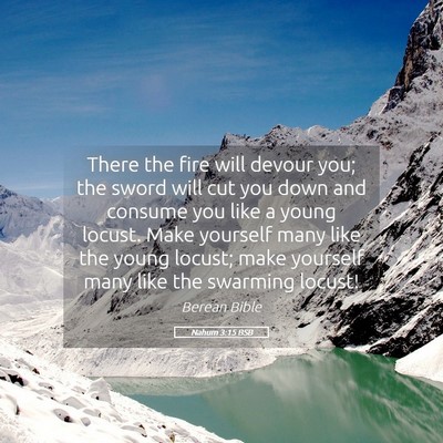 Picture 05 - Nahum 3:15 BSB - There the fire will devour you; the sword will - Bible Verse Picture