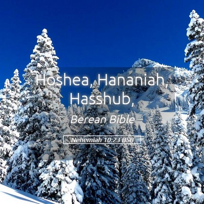 Picture 05 - Nehemiah 10:23 BSB - Hoshea, Hananiah, - Bible Verse Picture