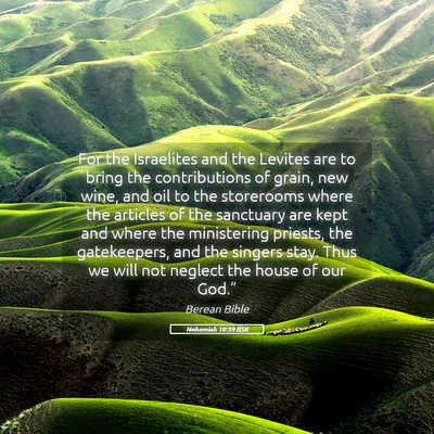 Picture 05 - Nehemiah 10:39 BSB - For the Israelites and the Levites are to bring - Bible Verse Picture