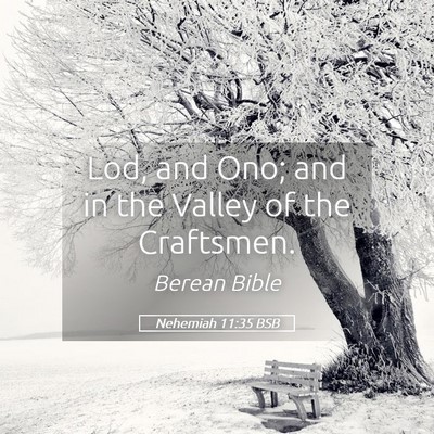 Picture 05 - Nehemiah 11:35 BSB - Lod, and Ono; and in the Valley of the - Bible Verse Picture