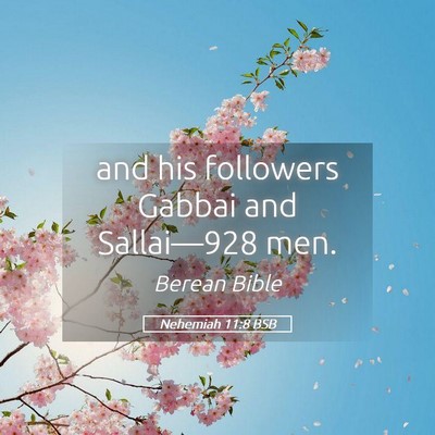 Picture 05 - Nehemiah 11:8 BSB - and his followers Gabbai and Sallai—928 - Bible Verse Picture