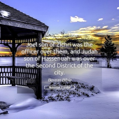 Picture 05 - Nehemiah 11:9 BSB - Joel son of Zichri was the officer over them, and - Bible Verse Picture