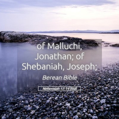 Picture 05 - Nehemiah 12:14 BSB - of Malluchi, Jonathan; of Shebaniah, - Bible Verse Picture
