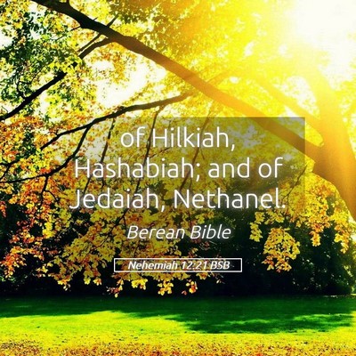Picture 05 - Nehemiah 12:21 BSB - of Hilkiah, Hashabiah; and of Jedaiah, - Bible Verse Picture