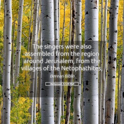 Picture 05 - Nehemiah 12:28 BSB - The singers were also assembled from the region - Bible Verse Picture