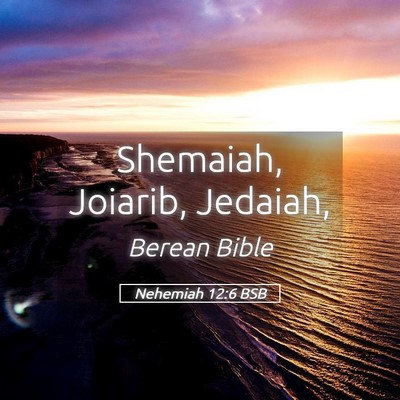 Picture 05 - Nehemiah 12:6 BSB - Shemaiah, Joiarib, - Bible Verse Picture