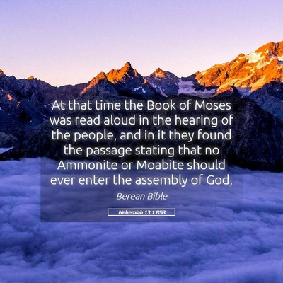 Picture 05 - Nehemiah 13:1 BSB - At that time the Book of Moses was read aloud in - Bible Verse Picture