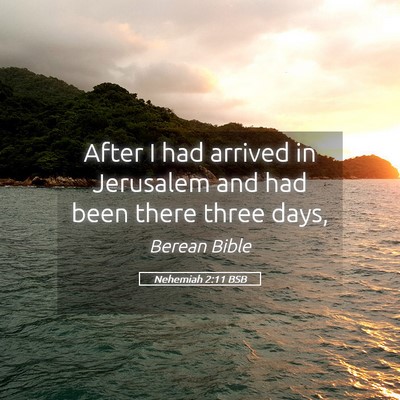 Picture 05 - Nehemiah 2:11 BSB - After I had arrived in Jerusalem and had been - Bible Verse Picture