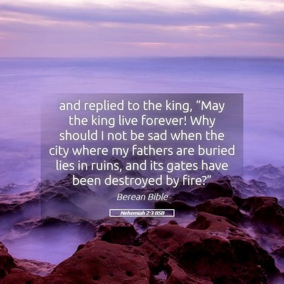 Picture 05 - Nehemiah 2:3 BSB - and replied to the king, “May the king live - Bible Verse Picture