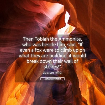 Picture 05 - Nehemiah 4:3 BSB - Then Tobiah the Ammonite, who was beside him, - Bible Verse Picture