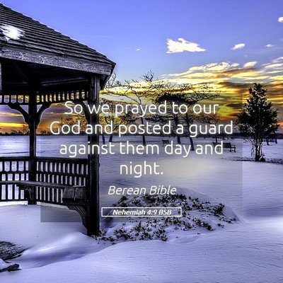 Picture 05 - Nehemiah 4:9 BSB - So we prayed to our God and posted a guard - Bible Verse Picture